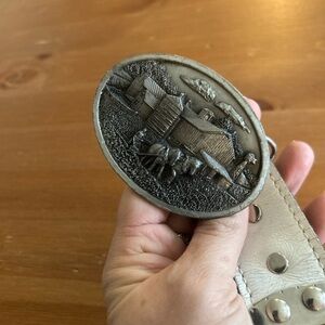 Vintage 1984 Bergamot Brass Works Reversible Belt
USA Silver Farmer Size 36